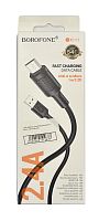 USB-кабель (шнур) Borofone BX111 Micro 2.4A (Чорний)