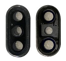 Стекло камеры для iPhone XS Черный с рамкой