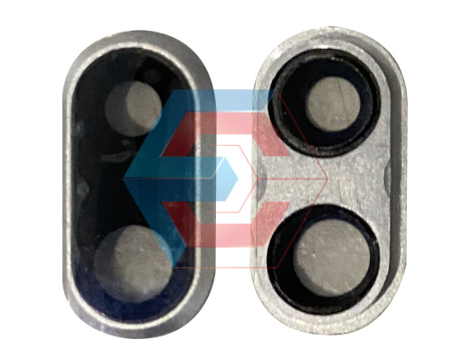 Стекло камеры для iPhone 8 Plus Серебряный с рамкой