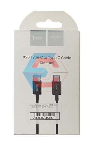 USB-кабель (шнур) Hoco X23 Розгорнутий Type-C to Type-C (1m) Чорний