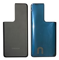 Крышка задняя Samsung G998 Galaxy S21 Ultra (2021) Черная стекло оригинал PRC