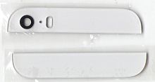 Стекло (верх и низ) на заднюю крышку iPhone 5S белое