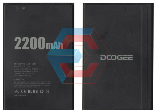 Батарея (акумулятор) BAT18532200 для Doogee X53 (3.8V 2200mAh) - ёмкость, состояние, распиновка
