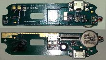 Нижняя плата Fly IQ442Q+конктор зарядки+микрофон+вибро