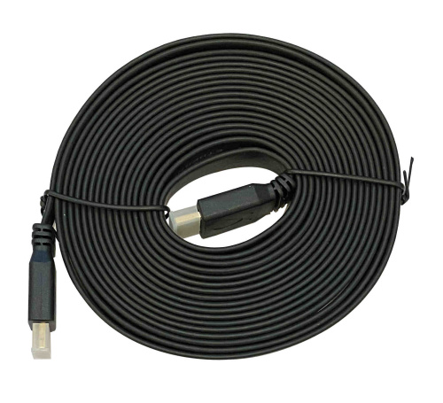Кабель HDMI-HDMI 1.4V Flat 5m Чорний