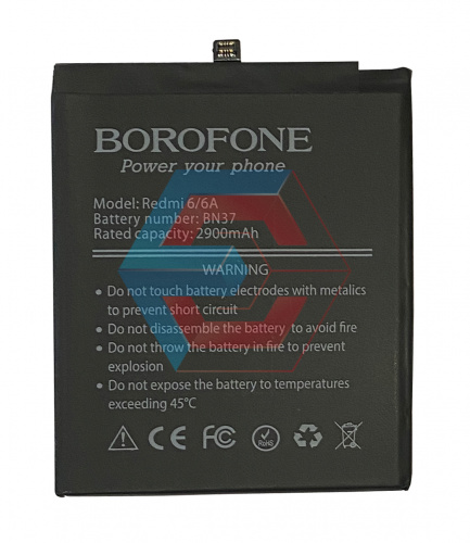 Батарея (аккумулятор) BN37 для Xiaomi Redmi 6/6A 2900 mAh (Borofone) - ёмкость, состояние, распиновка