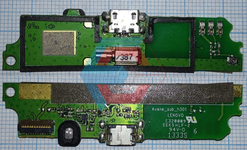 Нижняя плата Lenovo A516 A378t+конектор зарядки+микрофон+вибро б.у