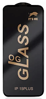 Защитное стекло ITS ME для iPhone 15 Plus / 14 Pro Max (Черное)