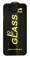 Защитное стекло ITS ME для iPhone 15 Pro Max (Черное)