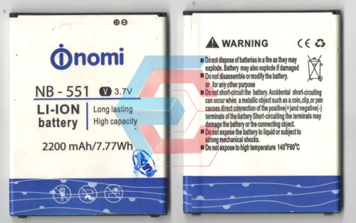 Батарея (аккумулятор) Nomi NB-551 2200 mAh 3.7V Б.У Батарея (аккумулятор) Nomi NB-551 2200 mAh 3.7V Б.У