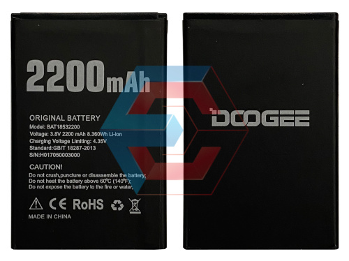 Батарея (акумулятор) BAT18532200 для Doogee X53 (3.8V 2200mAh) AAA - ёмкость, состояние, распиновка
