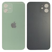 Крышка корпуса для iPhone 12 Зеленая (стекло) (большой вырез под стекло камеры) оригинал PRC