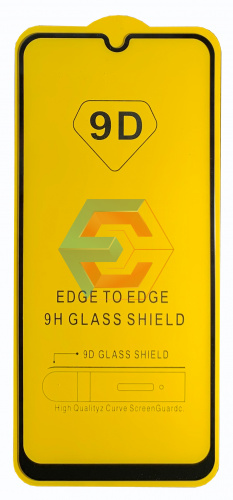 Защитное стекло 9D для Samsung A205 Galaxy A20 (2019)  Черный (Тех пак)