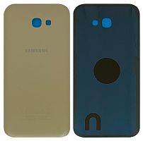 Крышка задняя Samsung A720F Galaxy A7 (2017) Золотая стекло оригинал PRC