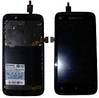 Дисплей Lenovo A398t с передней панелью +тачскрин б,у