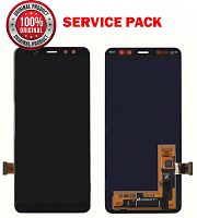 дисплей + сенсор samsung a530 (a8 2018) чорний оригінал 100% service pack gh97-21406a - стоимость, партномер