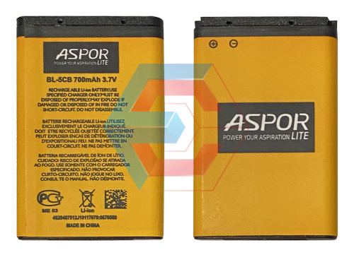 Батарея (акумулятор) BL-5CB для телефону Nokia 105/BL-5CB 100% ємності (Aspor Lite) - ёмкость, состояние, распиновка