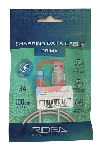 USB-кабель (шнур) Ridea RC-M111 Prima Micro 3A Білий USB-кабель (шнур) Ridea RC-M111 Prima Micro 3A Білий