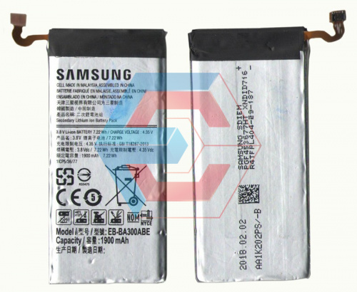 Батарея (аккумулятор) EB-BA300ABE для Samsung Galaxy A3 (A300FU, A300F) 1900mAh оригинал Китай - ёмкость, состояние, распиновка
