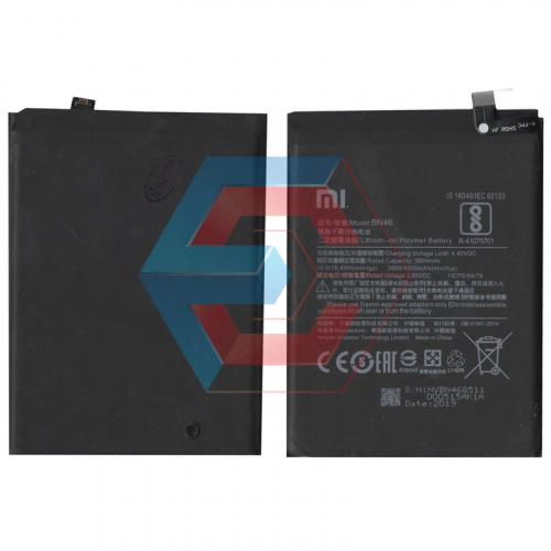 Батарея (аккумулятор) BN46 для Xiaomi Redmi 7/Redmi Note 6/Redmi Note 8 размер 60*80*4  3900mAh  - ёмкость, состояние, распиновка