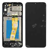 дисплей + сенсор samsung a042f galaxy a04e у рамці чорний original (oem) - стоимость