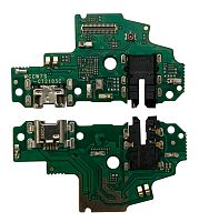 Нижняя плата Huawei P Smart S (2020) с конектором зарядки + микрофон + компоненты