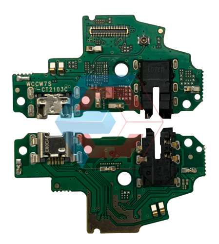 Нижняя плата Huawei P Smart S (2020) с конектором зарядки + микрофон + компоненты