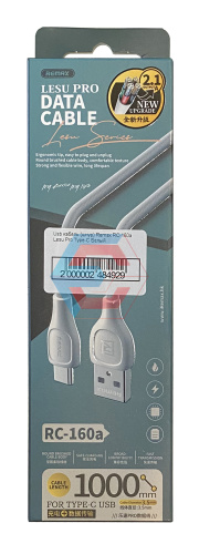 USB-кабель (шнур) Remax RC-160 Lesu Pro Type-C Білий USB-кабель (шнур) Remax RC-160 Lesu Pro Type-C Білий