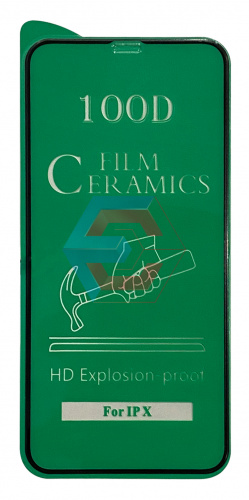 Защитное стекло Film Ceramic для iPhone X / iPhone XS / iPhone 11 Pro Черное Без упаковки
