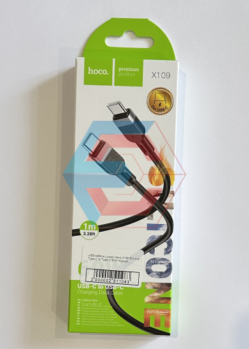 USB-кабель (шнур) Hoco X109 Silicone Type-C to Type-C 60W Чорний