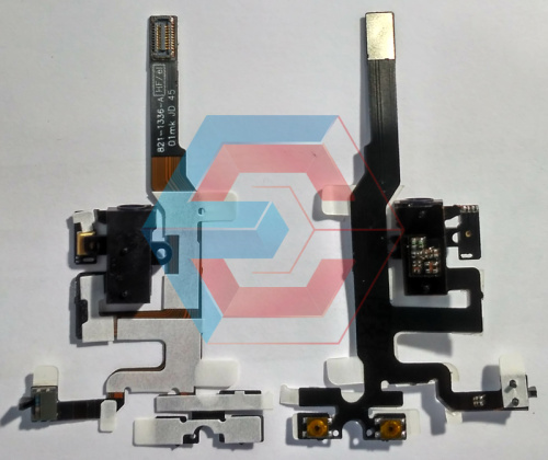 Шлейф кнопок громкости + HF iPhone 4S черного цвета