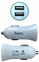 Автомобильное зарядное устройство Hoco UC204 2USB (2.4 A) Белый