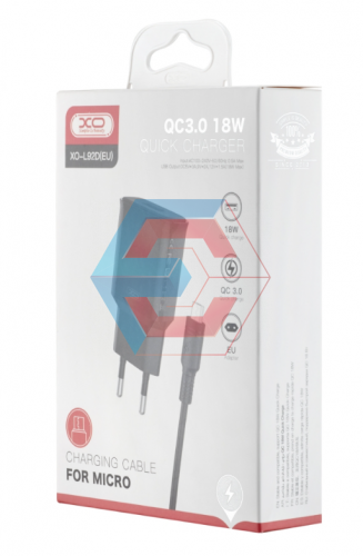 Сетевое зарядное устройство (СЗУ) XO L92D QC3.0 18W + Micro Cable (Черный)