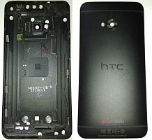 Крышка задняя для HTC One M7 801e, черная Б,У