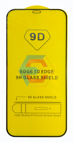 Защитное стекло 9D для iPhone 12 Pro MAX Черное (тех. упаковка)