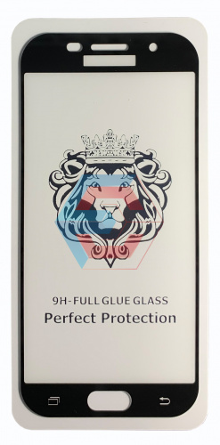 Защитное стекло 9D для Samsung A520 Galaxy A5 2017 Черный (Тех пак)