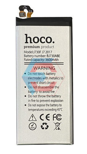 Батарея (акумулятор) EB-BJ730CBC/BJ730ABE для Samsung Galaxy J7 2017 (J730) 3600 mAh (HOCO) - ёмкость, состояние, распиновка