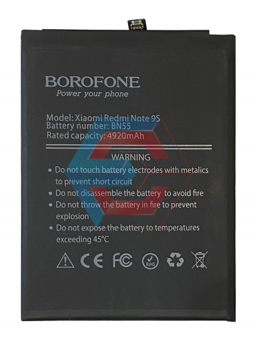 Батарея (аккумулятор) BN55 для Xiaomi Redmi Note 9S (Borofone) - ёмкость, состояние, распиновка