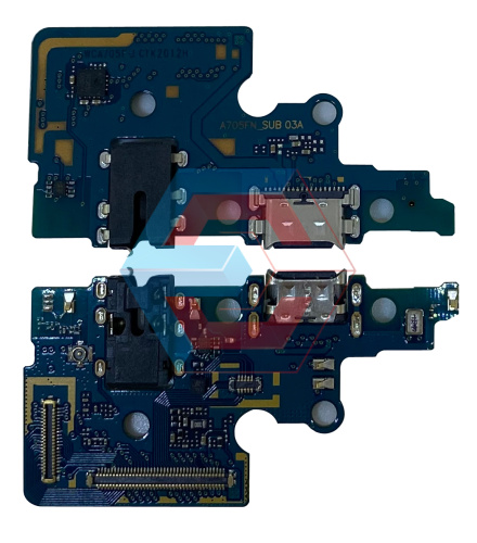 Нижняя плата Samsung A705 с конектором зарядки + микрофон + компоненты