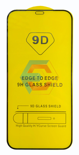 Защитное стекло 9D для iPhone 12 Pro MAX Черное (тех. упаковка)