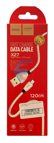 USB-кабель (шнур) Hoco X27 Excellent Micro Білий USB-кабель (шнур) Hoco X27 Excellent Micro Білий