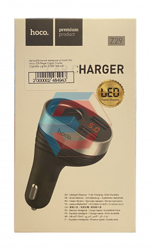 Автомобильное зарядное устройство Hoco Z29 Regal Digital Display Cigarette Lighter 2USB Черный