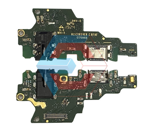 Нижняя плата Huawei Honor Play с конектором зарядки + микрофон + компоненты