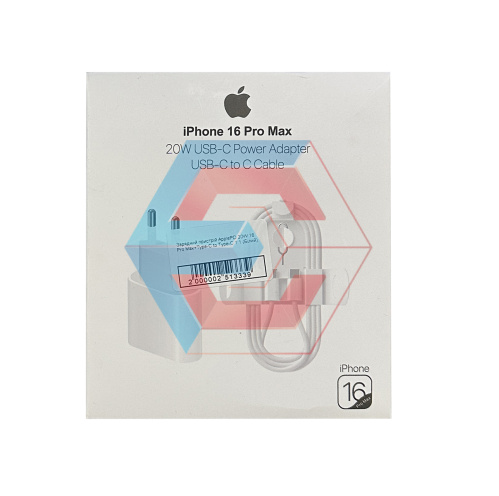 Зарядний пристрій ApplePD 20W 16 Pro Max+Type-C to Type-C 1:1 (Бiлий)