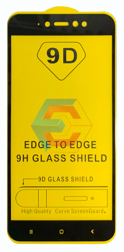 Защитное стекло 9D для Xiaomi Redmi Note 5A Черный (Тех пак)