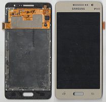 Дисплей + сенсор Samsung G531 Золотой с рамкой Б.У
