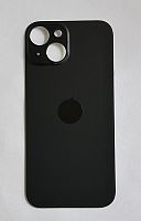 Крышка корпуса для iPhone 15 серая, (большой вырез под стекло камеры (стекло) оригинал PRC