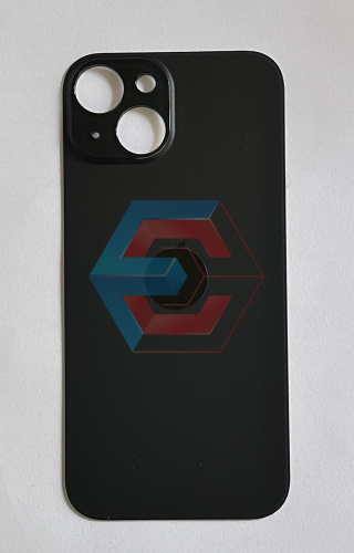 Крышка корпуса для iPhone 15 серая, (большой вырез под стекло камеры (стекло) оригинал PRC