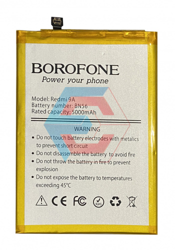Батарея (аккумулятор) BN56 для Xiaomi Redmi 9A / Redmi 9C (Borofone) - ёмкость, состояние, распиновка
