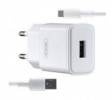Сетевое зарядное устройство (СЗУ) XO L92D QC3.0 18W + TYPE-C Cable (Белый)